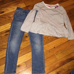Striped top & jeans